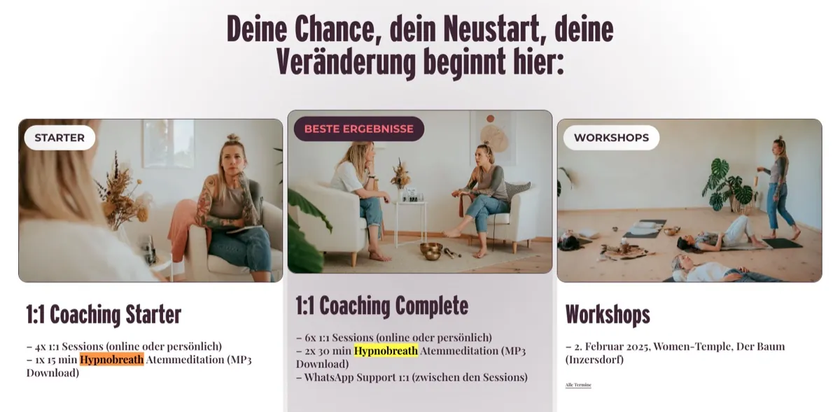 Andrea bietet Hypnobreath© in ihrem Coaching an