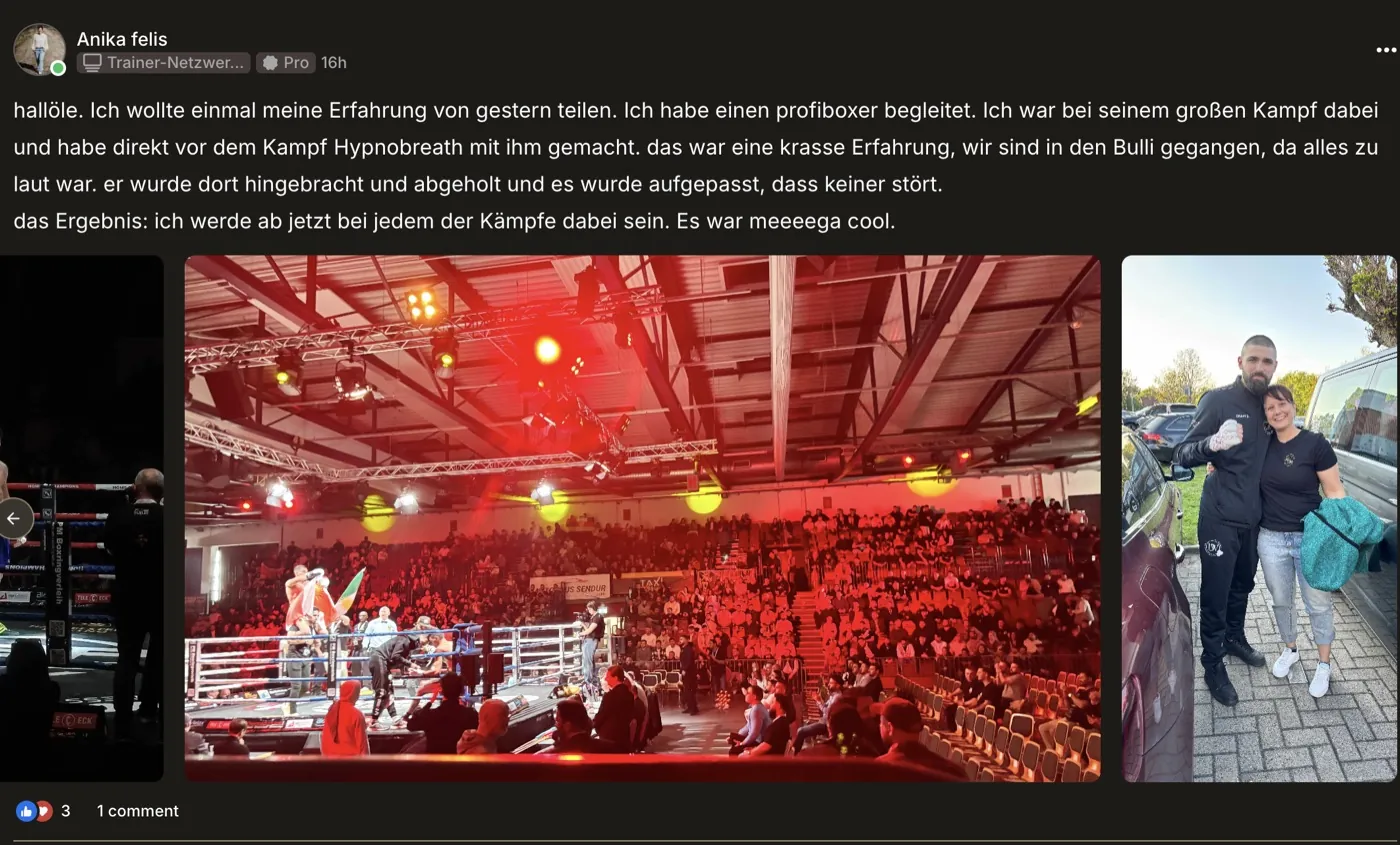 Anika berichtet im Trainer-Forum von ihrer Arbeit mit einem Profiboxer-Coaching-Team