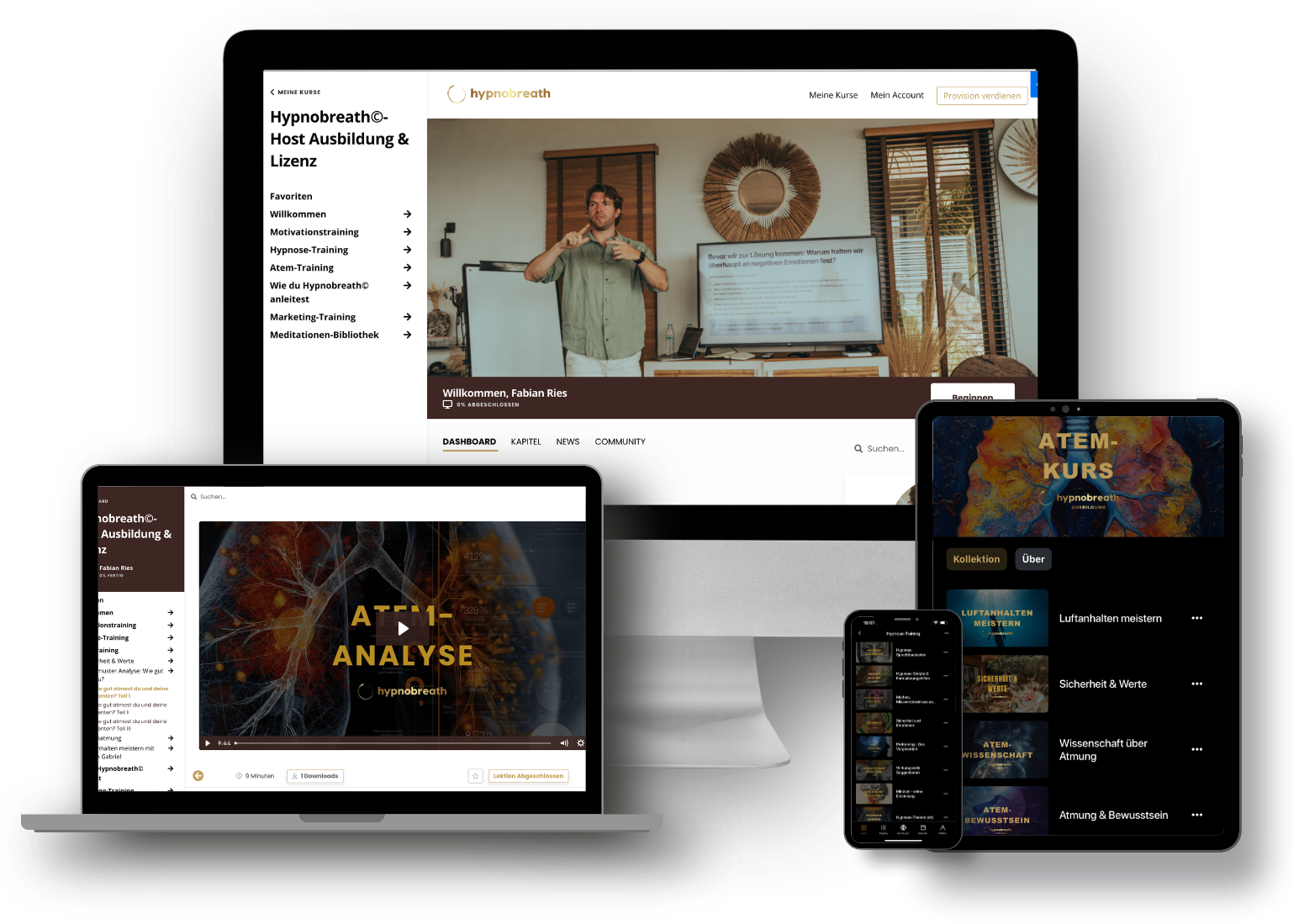 Die Hypnobreath®-Ausbildung auf Desktop, Laptop, Tablet und Smartphone